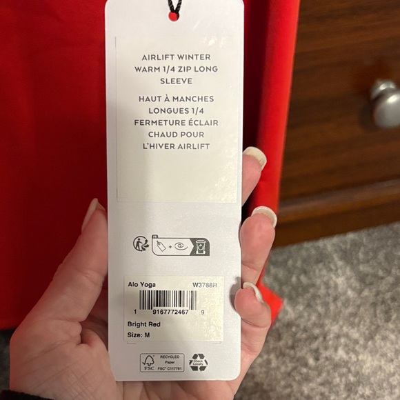 ALO Yoga Airlift Winter Warm 1/4 zip Long Sleeve - Picture 2 of 7